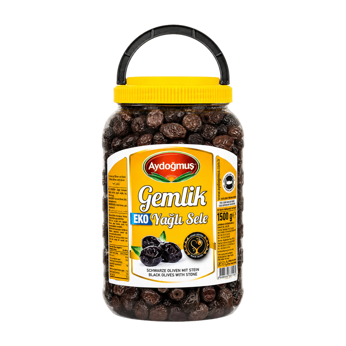 Gemlik Siyah Zeytin Sarı Kapak 1500GR 321-380 XS-2XS