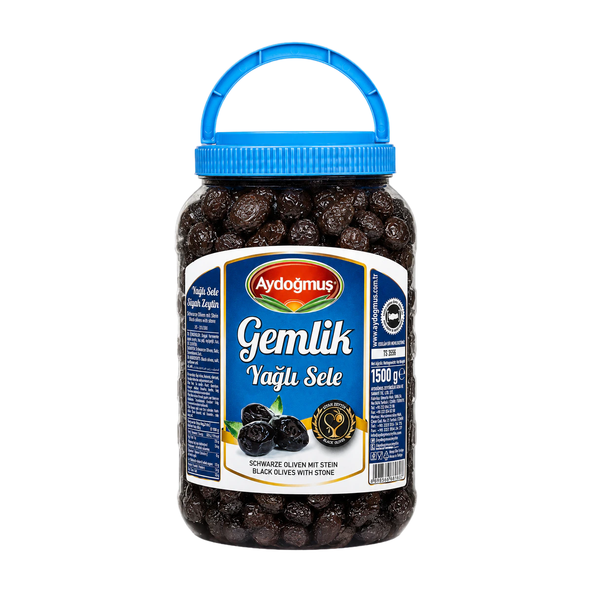 Gemlik Siyah Zeytin Mavi Kapak 1500GR 261-320 L-M