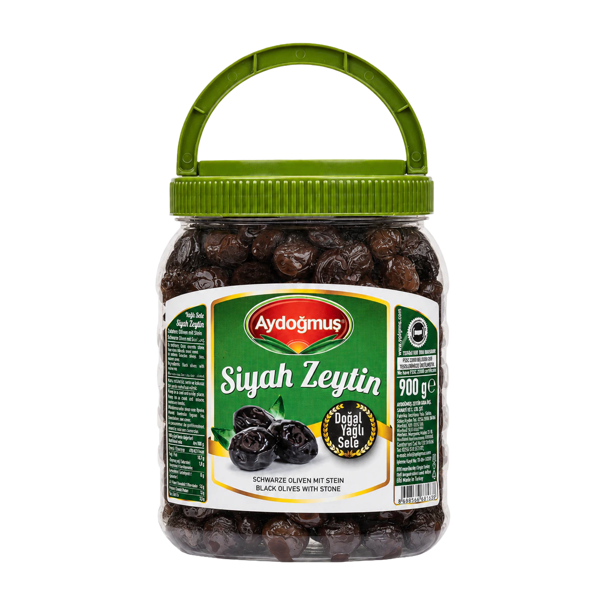 Gemlik Siyah Zeytin Yeşil Kapak 900GR 201-260 XL-L