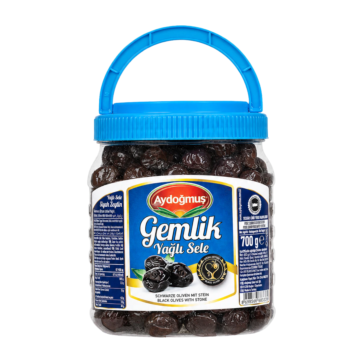 Gemlik Siyah Zeytin Mavi Kapak 700GR 261-320 M-S