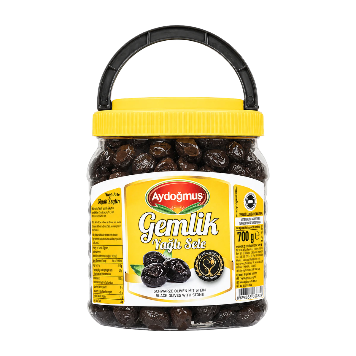 Gemlik Siyah Zeytin Sarı Kapak 700GR 321-380 XS-2XS