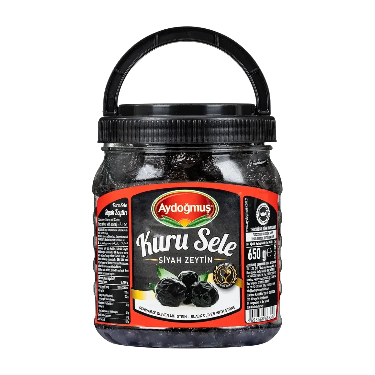 Gemlik Siyah Zeytin Kuru Sele 1100 cc 351-410 2XS-3XS