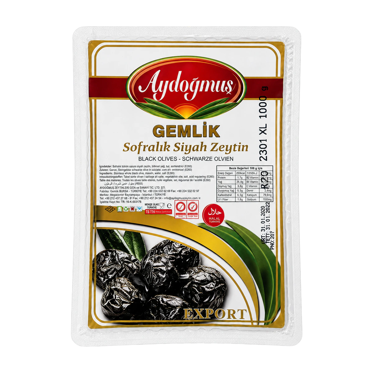 Gemlik Siyah Zeytin 1000GR